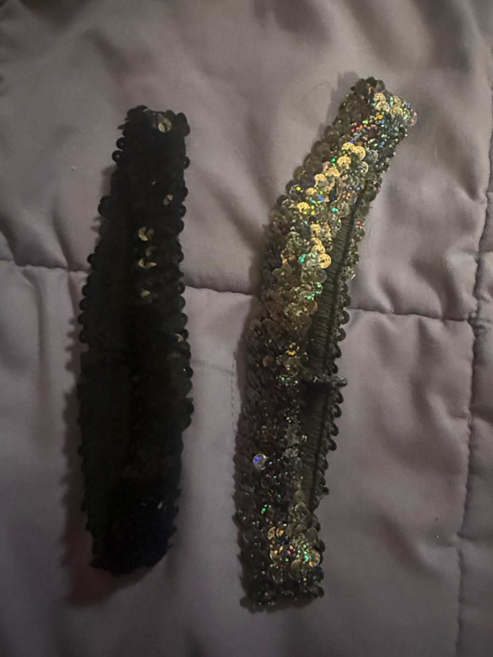 Sequin Embellished Women’s Headband - Black and grey